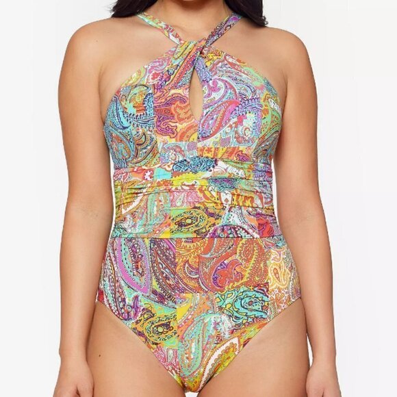Bohemian Paradise Halter One-Piece Swimsuit - Picture 1 of 4